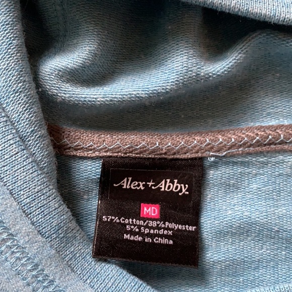 Alex + Abby turquoise stretch cotton hoodie with princess seams & pockets! - Picture 5 of 7
